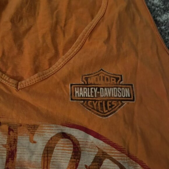 Harley-Davidson Orange Winged Muscle Tank - Picture 3 of 9